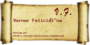 Verner Feliciána névjegykártya